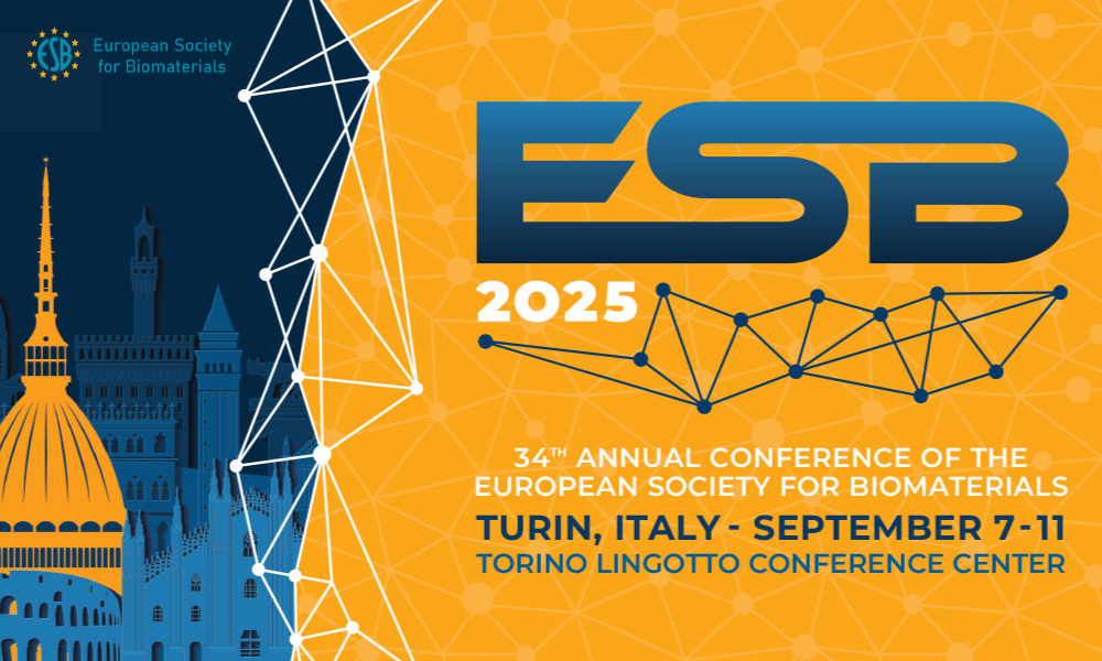 European Society for Biomaterials 2025 Conference Promotional Graphic